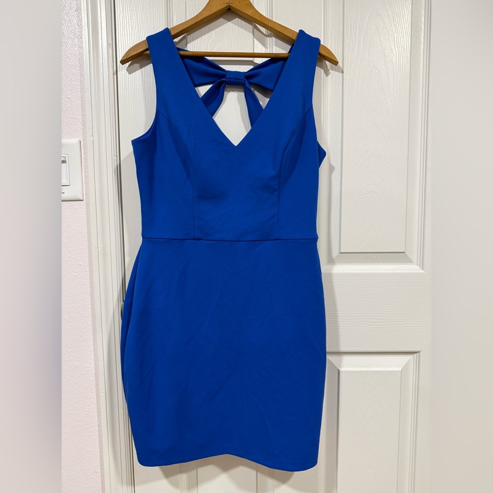 BCX Royal Blue V-Neck Sleeveless Sheath Dress